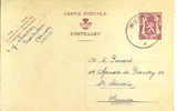 BELGIQUE : 1939:ENTIER POSTAL (timbre 0,40),oblit."MUSSON." - Cartoline 1934-1951