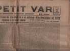 LE PETIT VAR 24/07/1922 - VILLES DU VAR - TOULON - VOTE OBLIGATOIRE - ARSENAL - BRIGNOLES DRAGUIGNAN CARTE POSTALE TARIF - Allgemeine Literatur