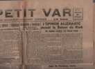 LE PETIT VAR 26/07/1922 - VILLES DU VAR - TOULON - DUNKERQUE - HYERES BESSE SUR ISSOLE DRAGUIGNAN ST RAPHAEL - Informations Générales
