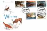 Great Britain FDC 1992. Wildlife Animal In Winter. Fox, Deer, Bird. Nice Edition. - 1991-2000 Dezimalausgaben