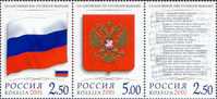 2001 RUSSIA State Emblems Of The Russian Federation 3V - Stamps