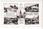 72 BEAUMONT Sur SARTHE * Multivues "Bonjour" * Très Belle Carte - Postée En 1955 - Beaumont Sur Sarthe