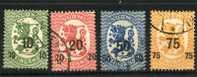 Finnland Suomi Mi.N° 103/106 Freimarken Wappen Mit Aufdruck Von 1919 Gestempelt, - Used Stamps