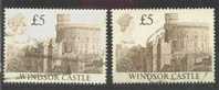 Großbritannien Mi. N° 1177  2 X  5 Pfund Marke Windsor Castle In Unterschiedlichen Papierarten - Non Classés
