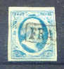 1852 Koning Willem III 5 Cent BLAUW  NVPH 1 * Periode 1852  Nederland   Nr. 1  Gebruikt   (50) - Gebruikt