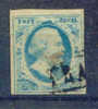 1852 Koning Willem III 5 Cent BLAUW NVPH 1 * Periode 1852  Nederland  Nr. 1 Gebruikt  (54) - Gebraucht