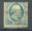 1852 Koning Willem III 5 Cent BLAUW NVPH 1 * Periode 1852  Nederland  Nr. 1 Gebruikt  (58) ROTTERDAM - Used Stamps
