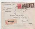 Lettre Recommandée  Timbres N°676 , 715 X3 De Grenoble , Du 27 3 1946 - Covers & Documents