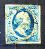 1852 Koning Willem III 5 Cent BLAUW NVPH 1 * Periode 1852  Nederland  Nr. 1 Gebruikt  (69) - Usati