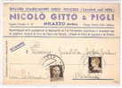 2225)cartollina Con 30c Imperiali S.F + 10c Imperiali P.M. Da Milazzo A Misilmeri Il 2-10-1945 - Marcophilia