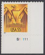 !a! USA Sc# 3471 MNH SINGLE From Lower Right Corner W/ Plate-# (LR/S11111) - Eagle - Ungebraucht