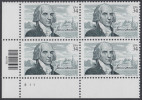 !a! USA Sc# 3545 MNH PLATEBLOCK (LL/B11) - James Madison - Nuevos