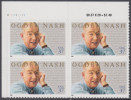 !a! USA Sc# 3659 MNH PLATEBLOCK (UL/V1111111) - Nash And Poems - Neufs