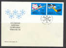 FDC Polen : Ol.Spelen Albertville 1992 Olympische Ringen - Mooie Afstempeling Warszawa - Invierno 1992: Albertville