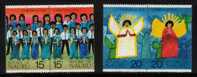 NAURU 1976 CHRISTMAS SET OF 4 NHM CHILDREN SINGING CAROLS ANGELS ART - Nauru