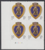 !a! USA Sc# 3784 MNH PLATEBLOCK (LL/B1111) - Purple Heart - Ongebruikt