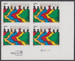 !a! USA Sc# 3881 MNH PLATEBLOCK (LR/P111111) - Kwanzaa - Ungebraucht