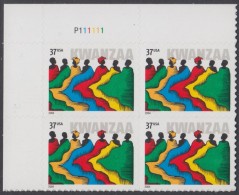 !a! USA Sc# 3881 MNH PLATEBLOCK (UL/P111111) - Kwanzaa - Neufs