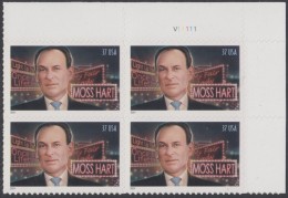 !a! USA Sc# 3882 MNH PLATEBLOCK (UR/V11111) - Moss Hart - Neufs