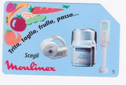 SCHEDE TELEFONICHE -PHONECARD - TELECARTE- SCHEDA TELEFONICA SCEGLI MOULINEX TRITA, TAGLIA, FRULLA, PASSA - Pubbliche Figurate Ordinarie