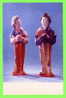 CHINA - TANG DYNASTY - THREE-COLOUR GLAZED FEMALE FIGURINES -  CARD NEVER BEEN USE - - Antiquité