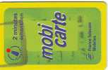 MOBICARTE 2 MINUTES JAUNE PETIT CADRE 04/98 AU 12/1999 ETAT MOYEN (Traces Sur Vernis) - Mobicartes (recharges)