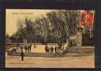 34 LUNEL Parc, Entrée, Animée, Carte Toilée, Colorisée, Ed Jandon, 1911 - Lunel