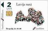 Latvia , Lettonia , Lettland 1998. People Map Of Latvian Chip Phone - Card - Lettonia