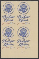 !a! USA Sc# 3930 MNH PLATEBLOCK (LR/S111/a) - Presidential Libraries - Nuovi