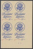 !a! USA Sc# 3930 MNH PLATEBLOCK (LR/S111/a) - Presidential Libraries - Ongebruikt