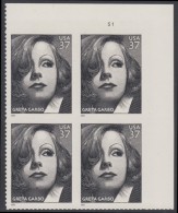!a! USA Sc# 3943 MNH PLATEBLOCK (UR/S1) - Greta Garbo - Ongebruikt