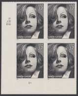 !a! USA Sc# 3943 MNH PLATEBLOCK (LL/S1) - Greta Garbo - Ongebruikt