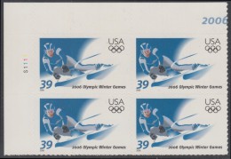 !a! USA Sc# 3995 MNH PLATEBLOCK (UL/S1111/a) - Winter Olympic Games 2006 - Ungebraucht