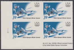 !a! USA Sc# 3995 MNH PLATEBLOCK (LL/S1111/a) - Winter Olympic Games 2006 - Nuovi
