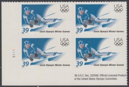 !a! USA Sc# 3995 MNH PLATEBLOCK (LL/S1111/a) - Winter Olympic Games 2006 - Ongebruikt