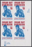 !a! USA Sc# 4020 MNH PLATEBLOCK (LR/V11) - Sugar Ray Robinson - Ongebruikt