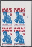 !a! USA Sc# 4020 MNH PLATEBLOCK (UR/V11) - Sugar Ray Robinson - Nuovi