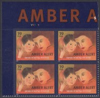 !a! USA Sc# 4031 MNH PLATEBLOCK (UL/V111111/a) - Amber Alert - Ongebruikt