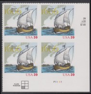 !a! USA Sc# 4073 MNH PLATEBLOCK (LR/P111111/a) - Champlain's Survey 400th Anniversary - Ongebruikt