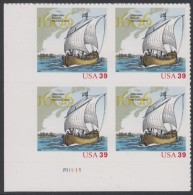 !a! USA Sc# 4073 MNH PLATEBLOCK (LL/P111111/a) - Champlain's Survey 400th Anniversary - Ungebraucht