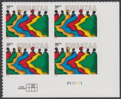 !a! USA Sc# 4119 MNH PLATEBLOCK (LR/P111111) - Kwanzaa - Unused Stamps