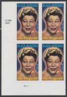 !a! USA Sc# 4120 MNH PLATEBLOCK (LL/P111111/a) - Ella Fitzgerald - Neufs