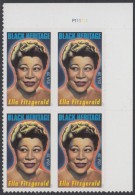 !a! USA Sc# 4120 MNH PLATEBLOCK (UR/P111111/a) - Ella Fitzgerald - Unused Stamps