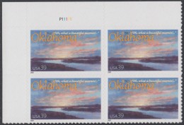 !a! USA Sc# 4121 MNH PLATEBLOCK (UL/P11111/a) - Oklahoma Centennial - Ongebruikt