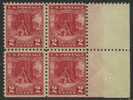 !a! USA Sc# 0645 MNH BLOCK W/ Right Margins (bottom Cut) - Valley Forge - Ungebraucht