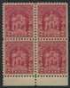 !a! USA Sc# 0680 MNH BLOCK W/ Bottom Margins (right Side Cut) - Battle Of Fallen Timbers - Ongebruikt