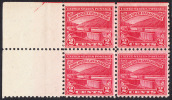 !a! USA Sc# 0681 MNH BLOCK W/ Left Margins (top Side Cut) - Ohio River Canalization - Ungebraucht