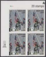 !a! USA Sc# B2 MNH PLATEBLOCK (UL/P1111/a) - Heroes - Unused Stamps