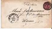 Tht045/ THURN & TAXIS -  Frankfurt 1861, Auf Umschlag 6 A Nach Worms - Covers & Documents