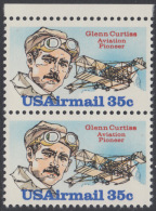 !a! USA Sc# C100 MNH Vert.PAIR W/ Top Margin - Glenn Curtiss - 3b. 1961-... Unused